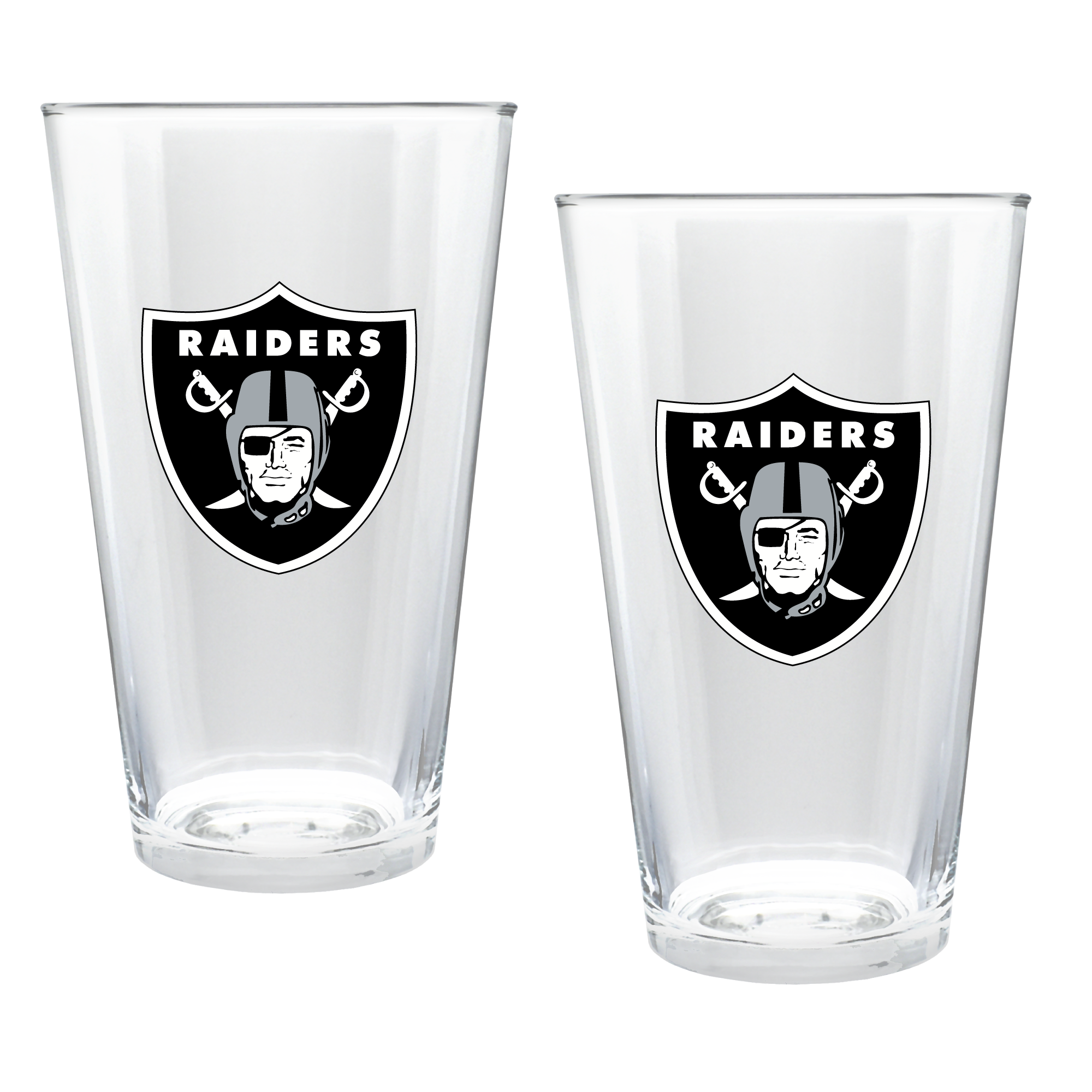 Las Vegas Raiders Two-Piece 16oz. Double Play Pint Glass Set
