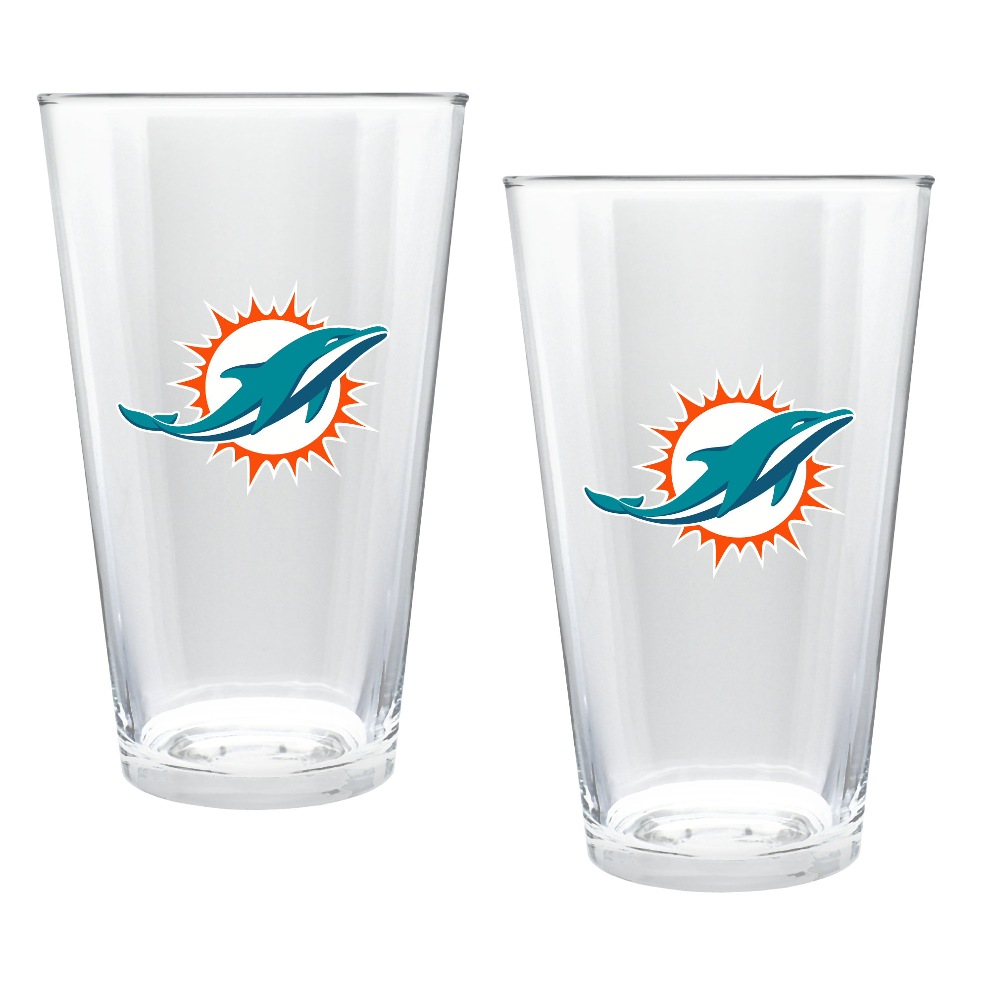 Miami Dolphins Two-Piece 16oz. Double Play Pint Glass Set