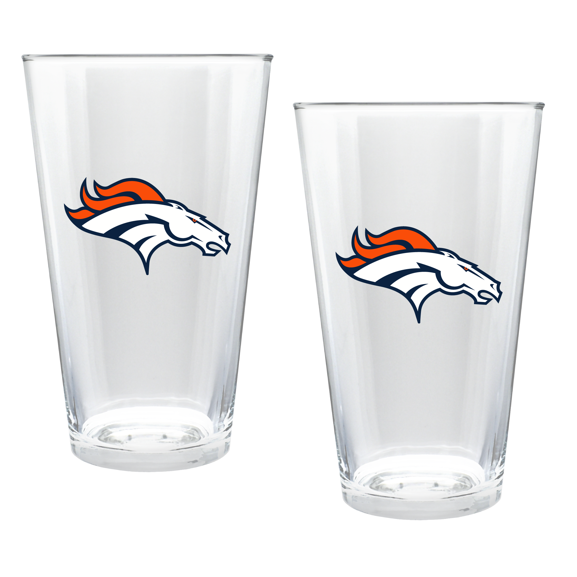 Denver Broncos Two-Piece 16oz. Double Play Pint Glass Set