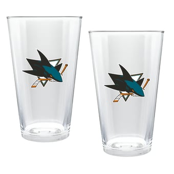 San Jose Sharks Two-Piece 16oz. Double Play Pint Glass Set