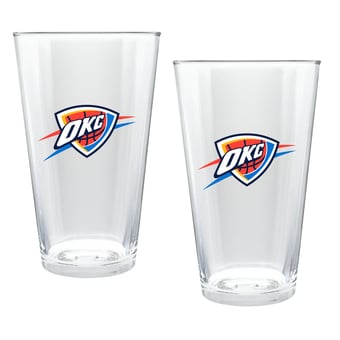 Oklahoma City Thunder Two-Piece 16oz. Double Play Pint Glass Set