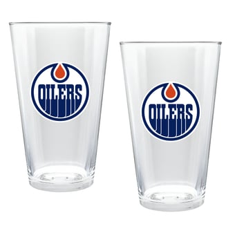 Edmonton Oilers Two-Piece 16oz. Double Play Pint Glass Set