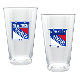 New York Rangers Two-Piece 16oz. Double Play Pint Glass Set