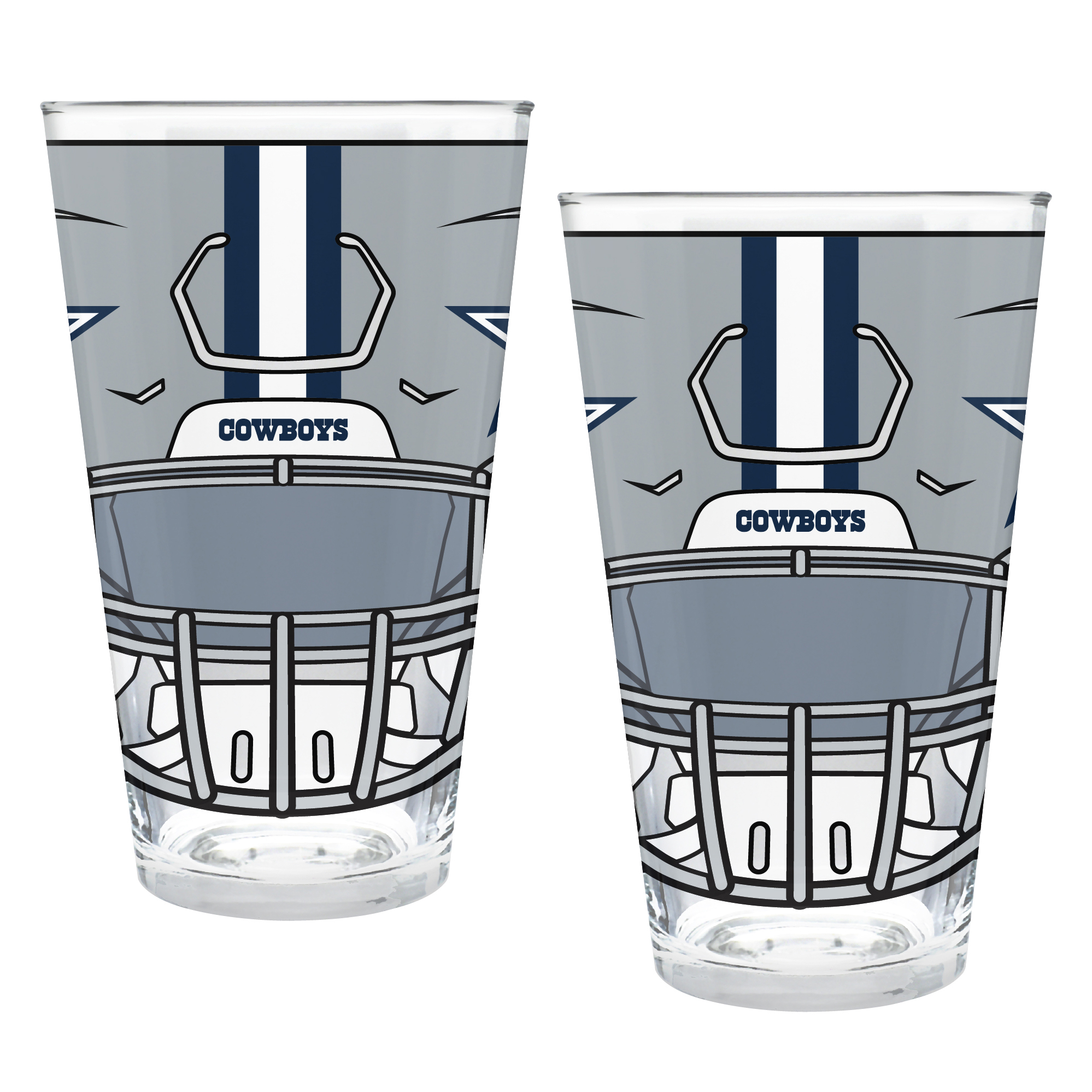 Dallas Cowboys Two-Piece 16oz. Helmet Pint Glass Set