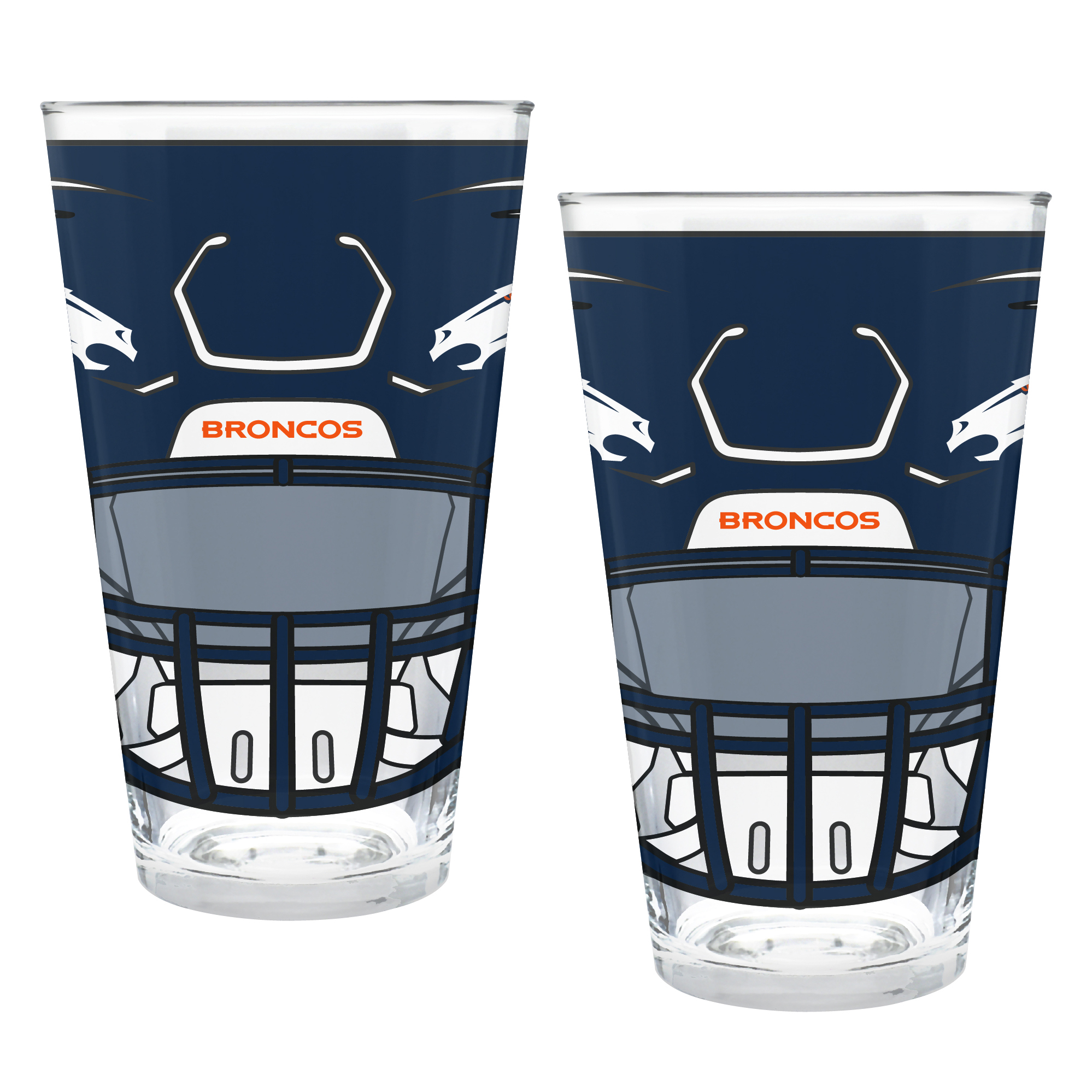 Denver Broncos Two-Piece 16oz. Helmet Pint Glass Set