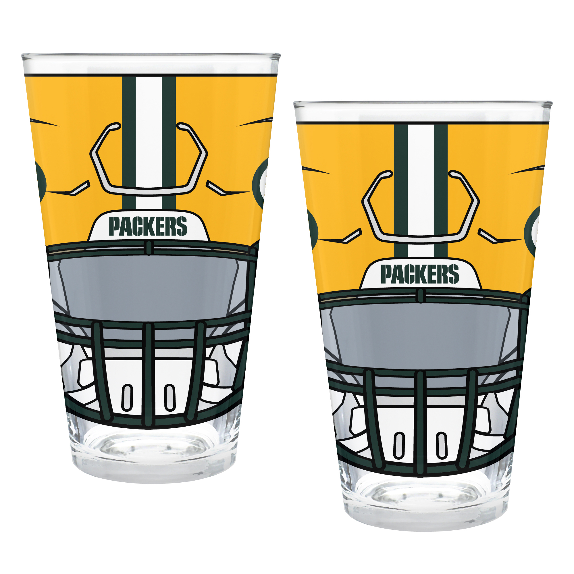 Green Bay Packers Two-Piece 16oz. Helmet Pint Glass Set