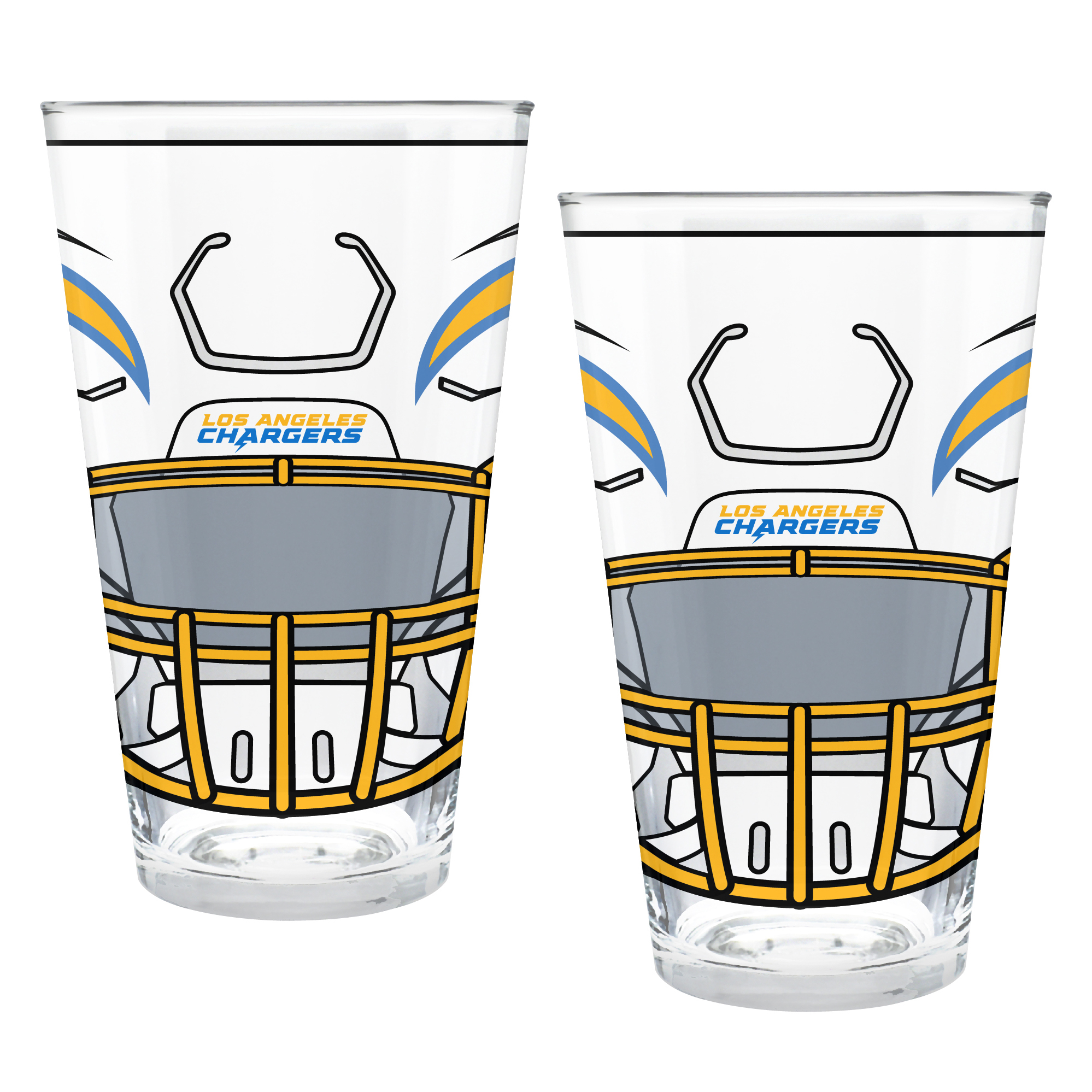 Los Angeles Chargers Two-Piece 16oz. Helmet Pint Glass Set