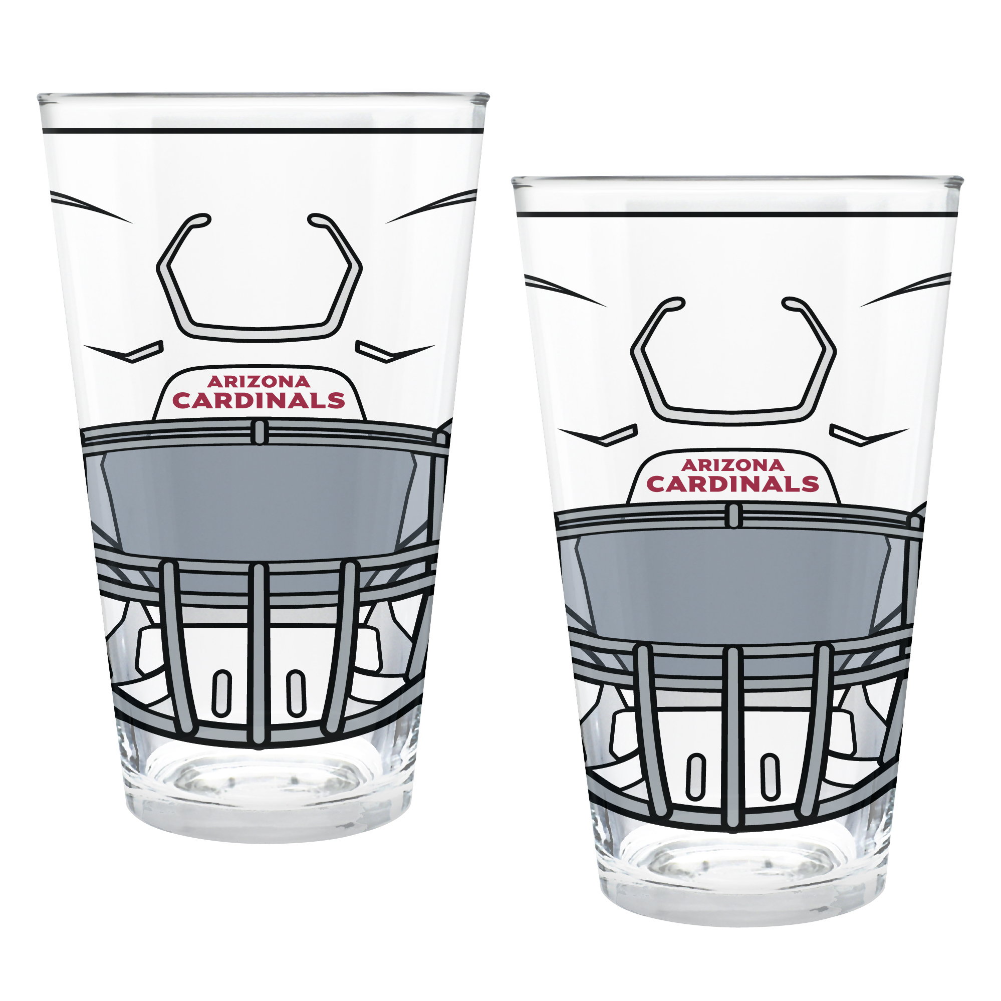 Arizona Cardinals Two-Piece 16oz. Helmet Pint Glass Set
