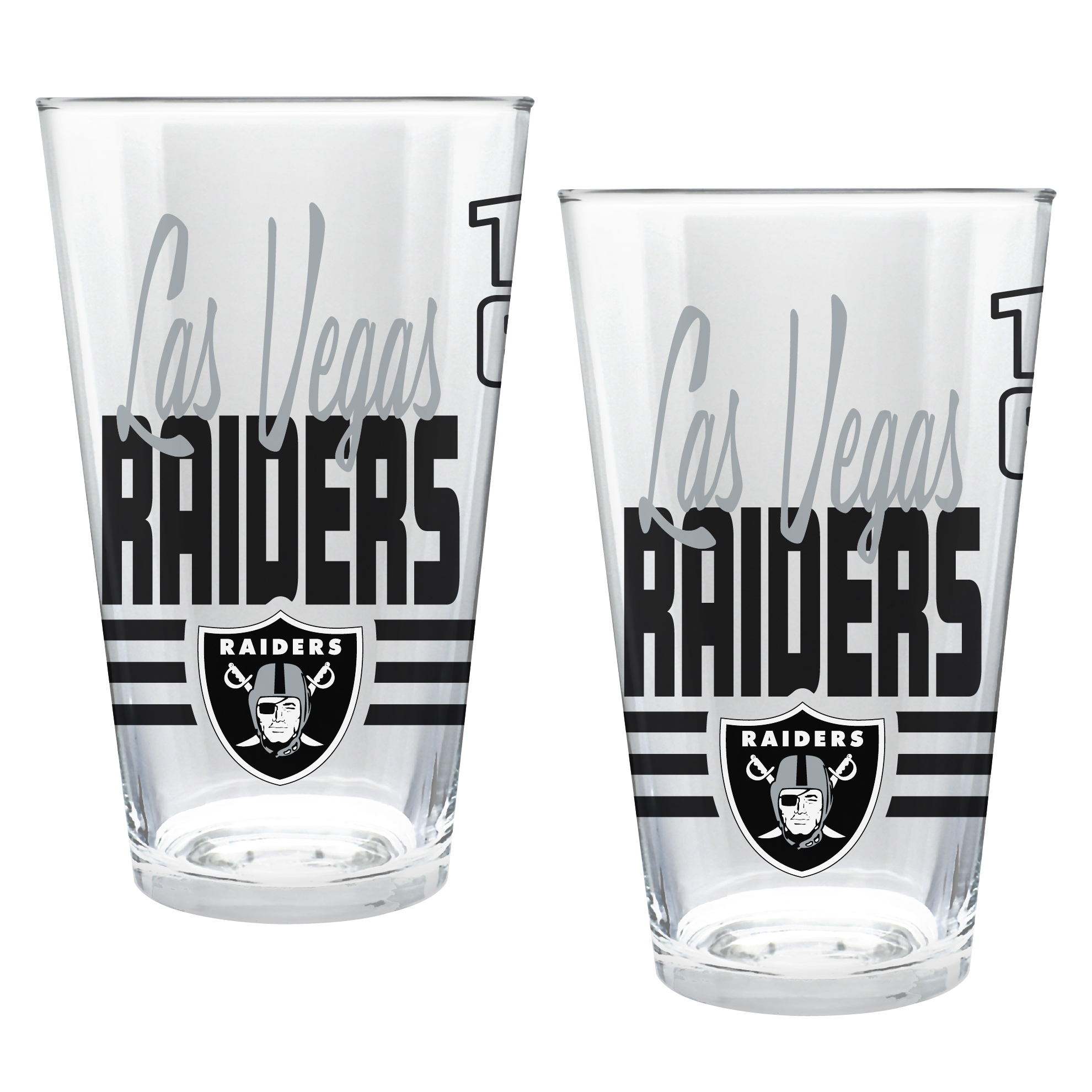 Las Vegas Raiders Two-Piece 16oz. Heritage Pint Glass Set