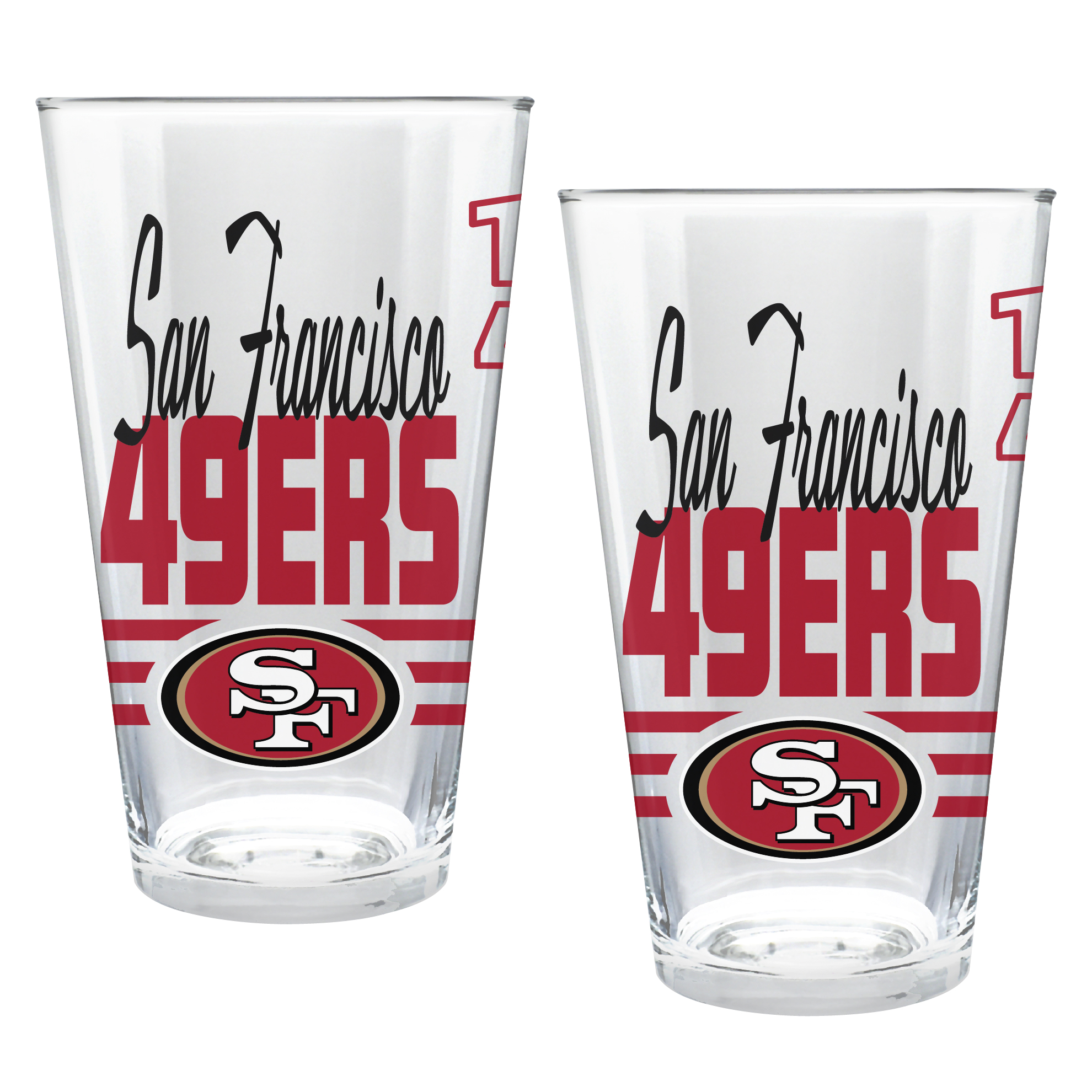 San Francisco 49ers Two-Piece 16oz. Heritage Pint Glass Set