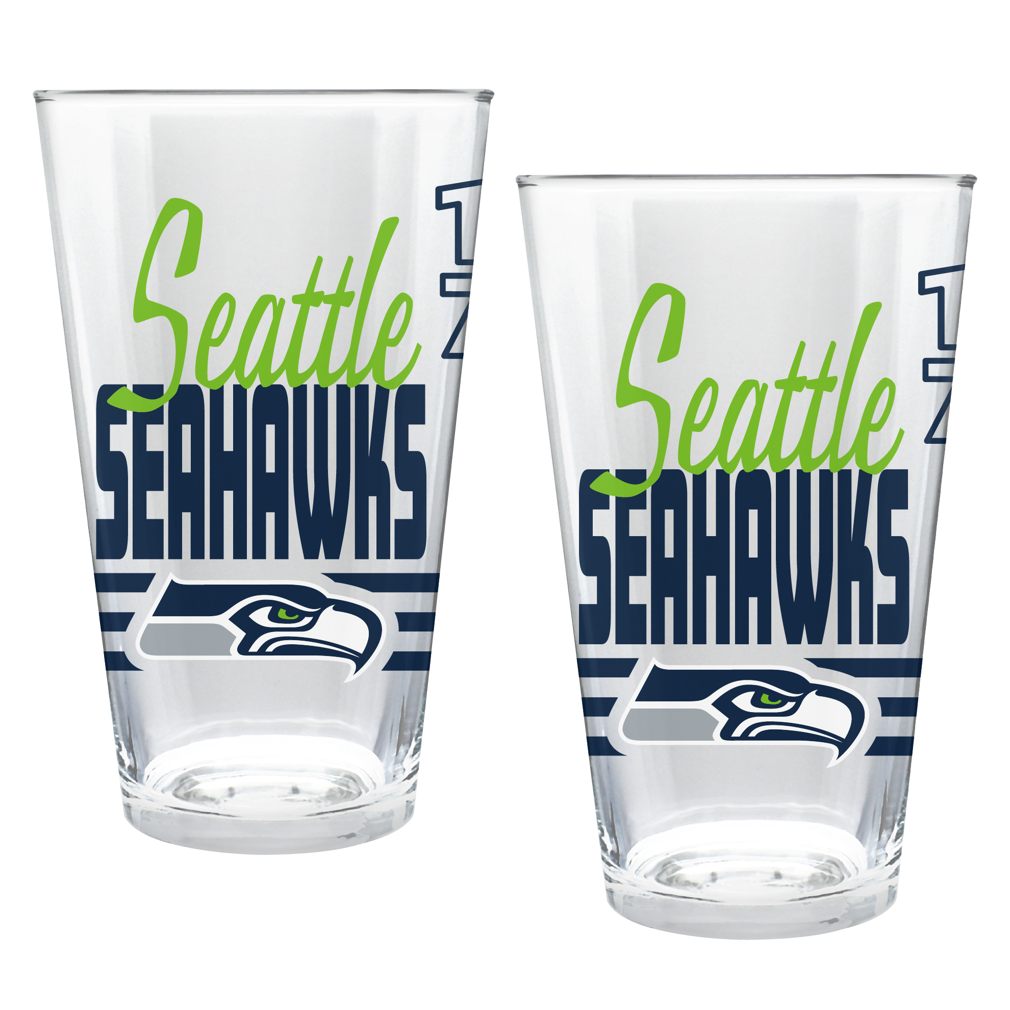 Seattle Seahawks Two-Piece 16oz. Heritage Pint Glass Set