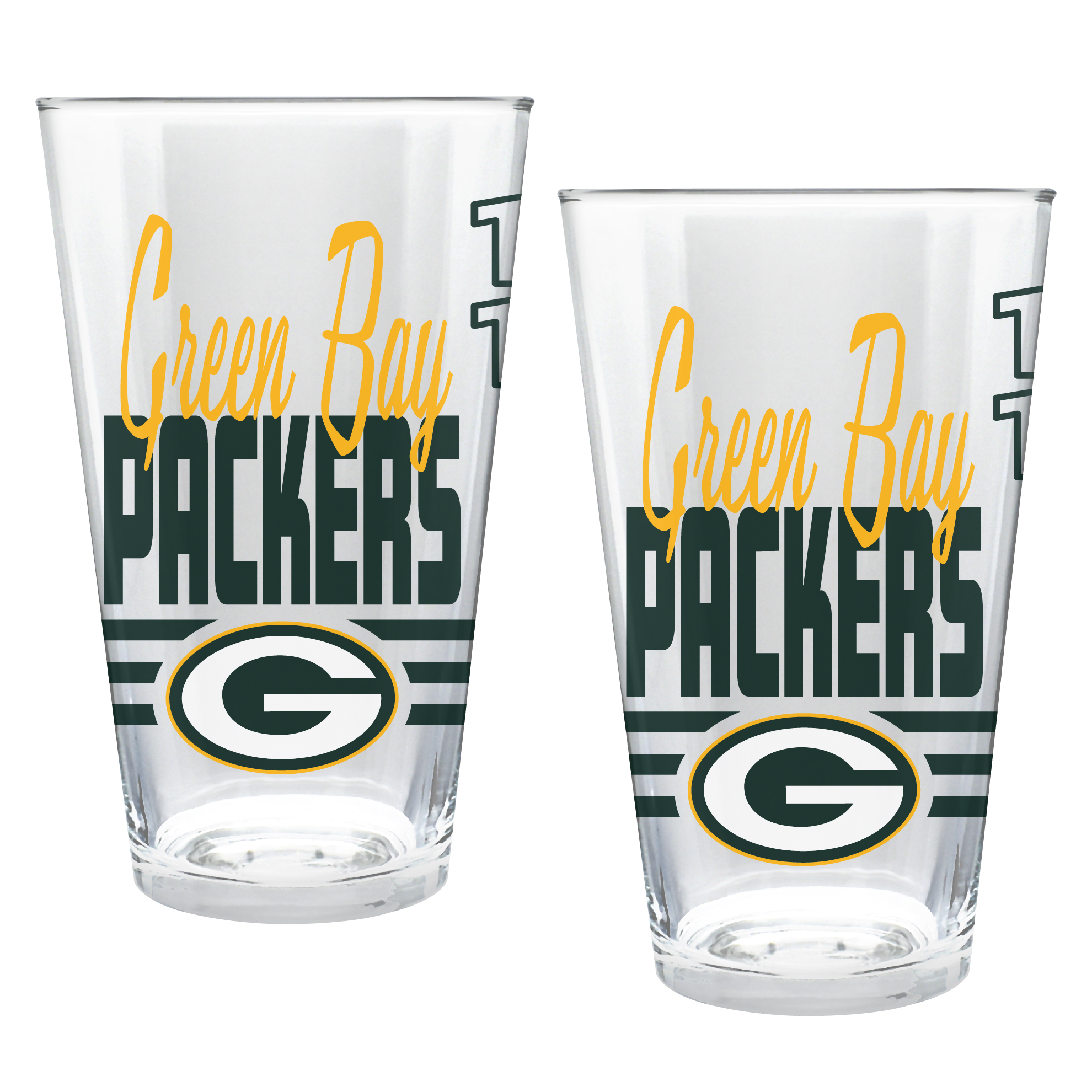 Green Bay Packers Two-Piece 16oz. Heritage Pint Glass Set