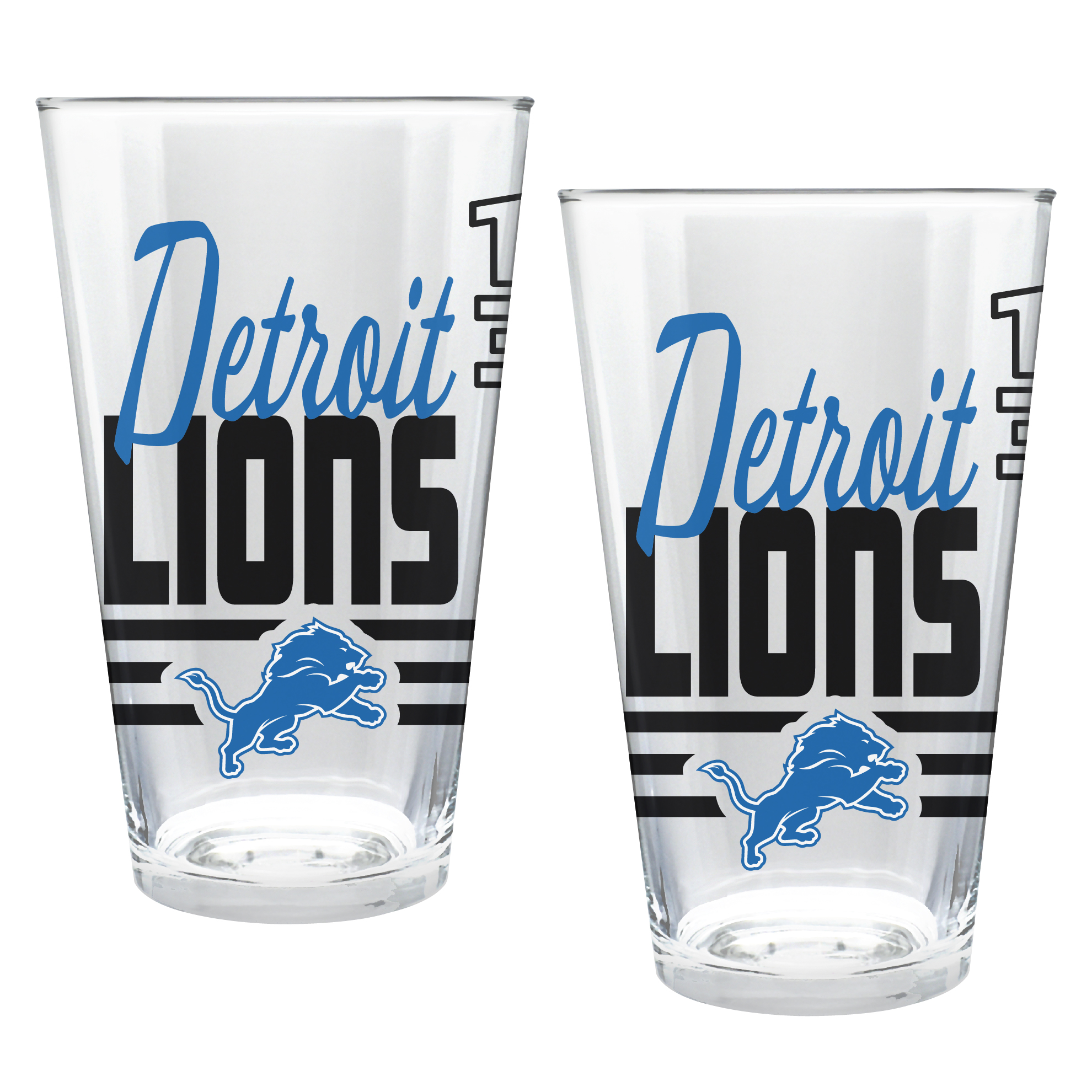 Detroit Lions Two-Piece 16oz. Heritage Pint Glass Set