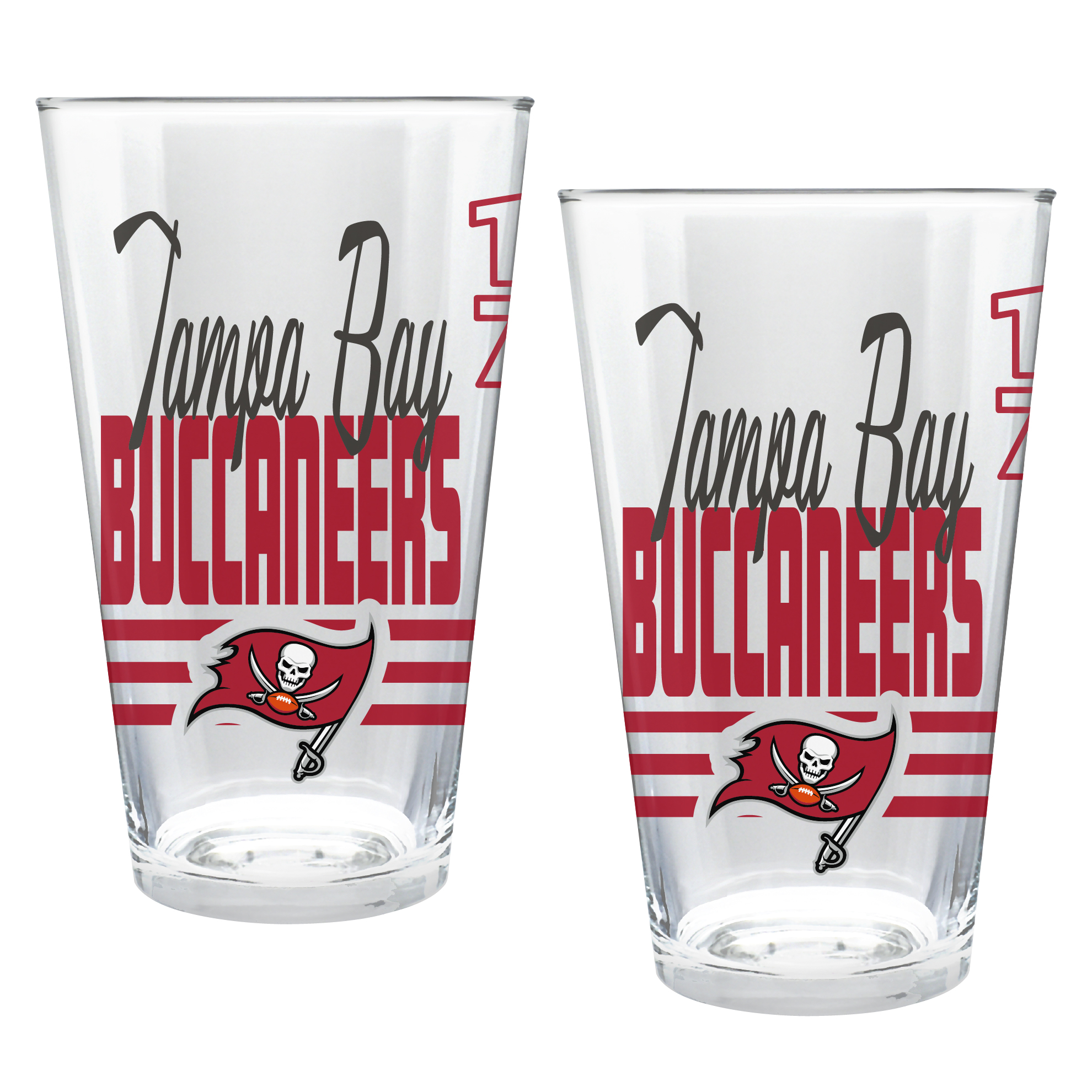 Tampa Bay Buccaneers Two-Piece 16oz. Heritage Pint Glass Set