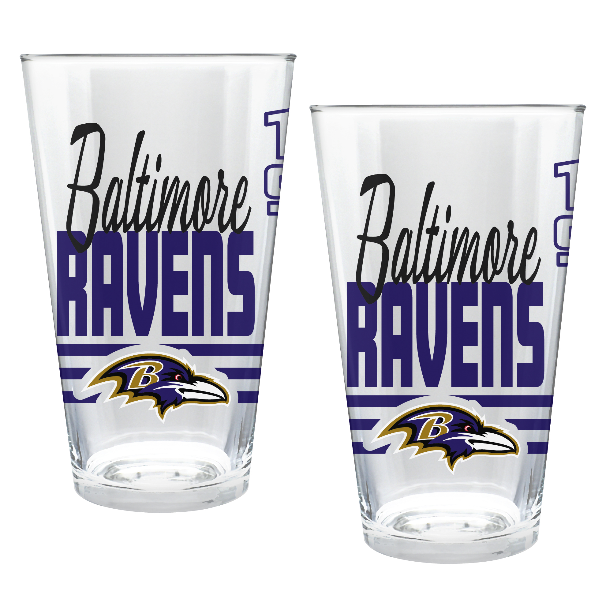 Baltimore Ravens Two-Piece 16oz. Heritage Pint Glass Set