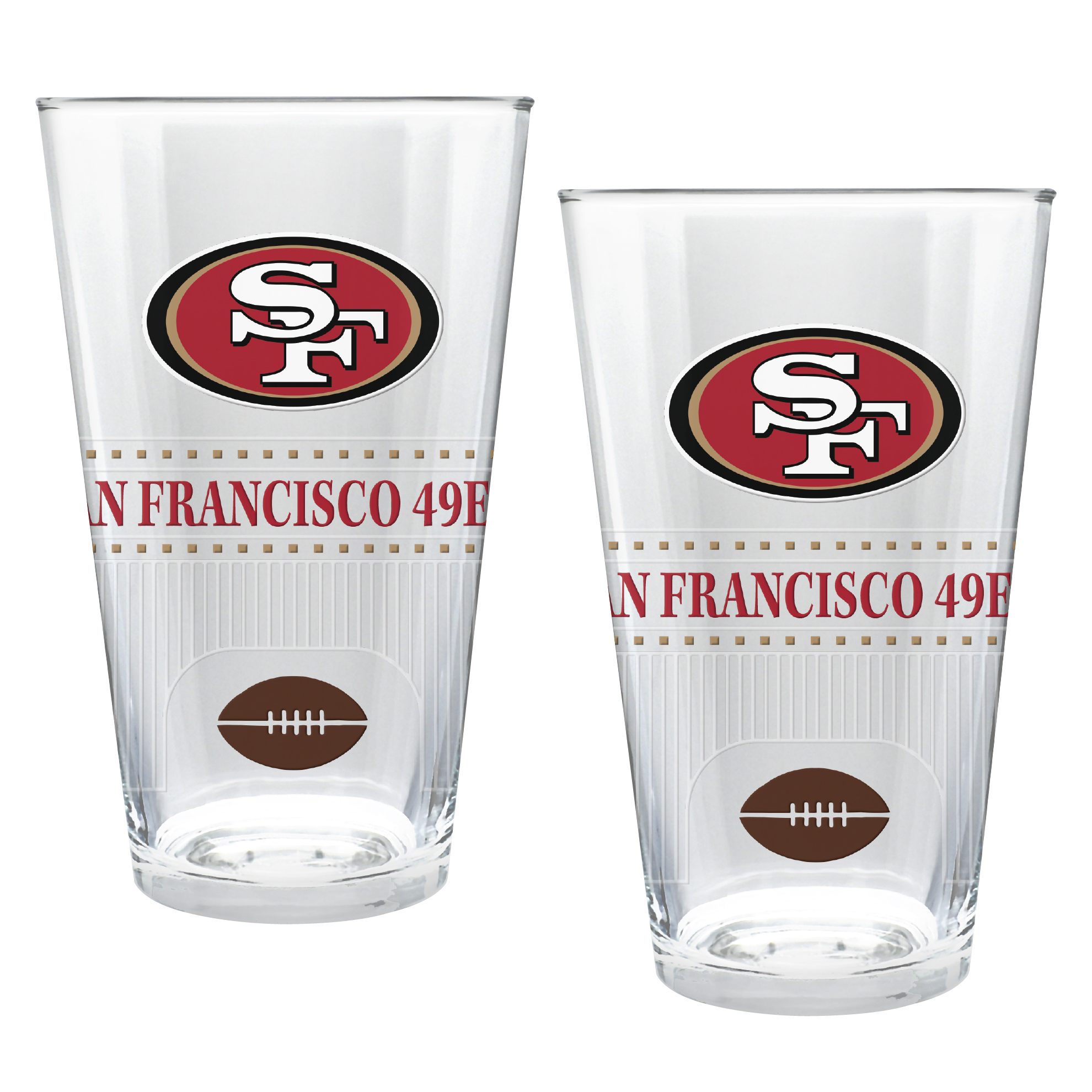 San Francisco 49ers Two-Piece 16oz. Stadium Pint Glass Set