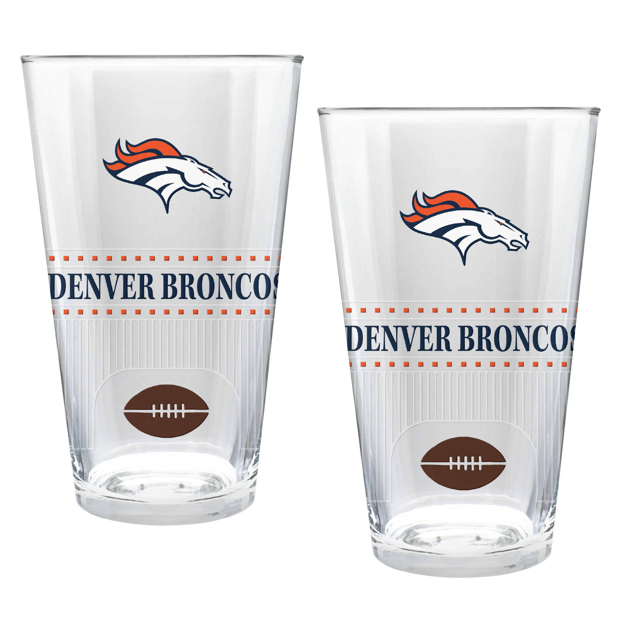 Denver Broncos Two-Piece 16oz. Stadium Pint Glass Set