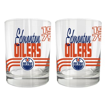 Edmonton Oilers Two-Piece 12oz. Heritage Rocks Glass Set