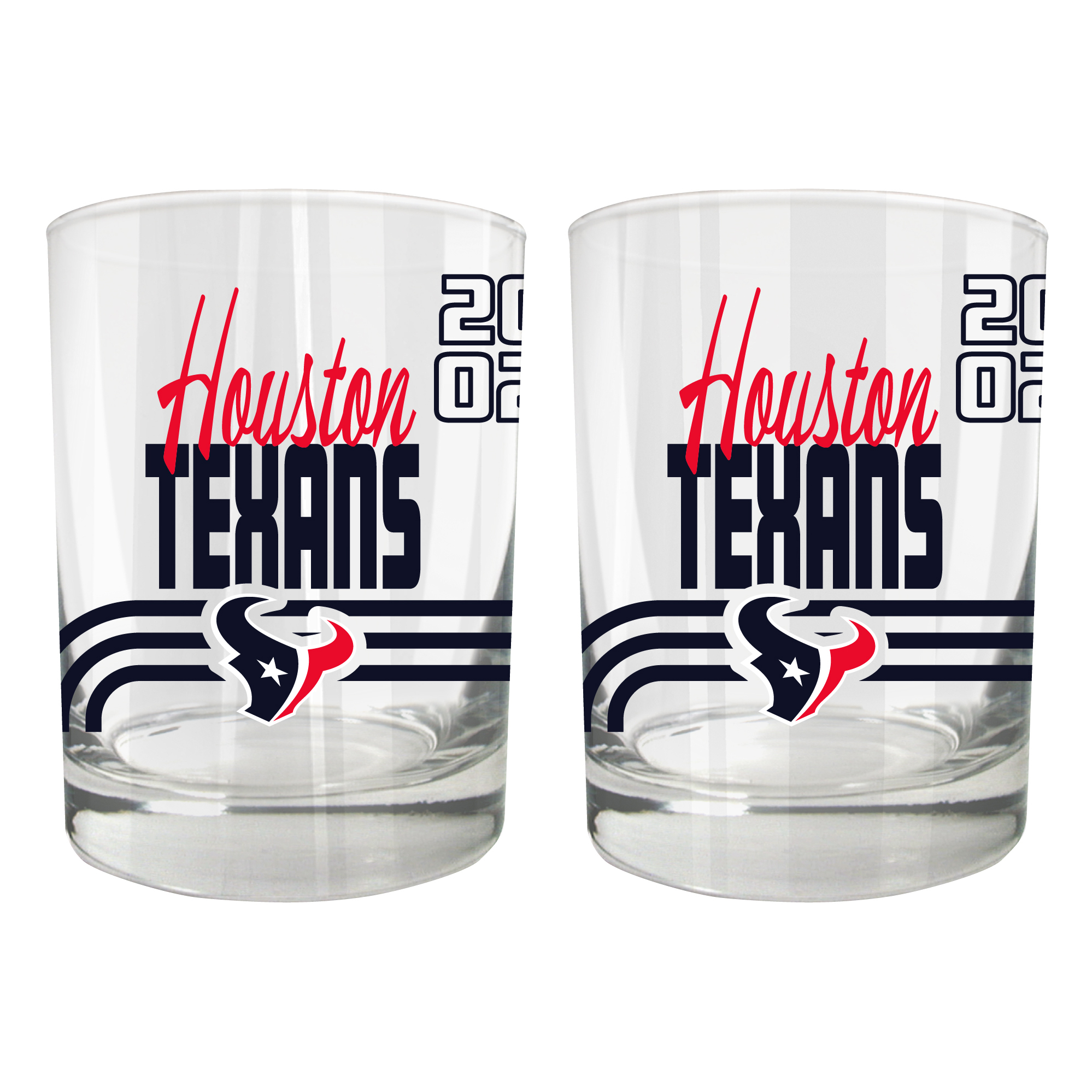 Houston Texans Two-Piece 12oz. Heritage Rocks Glass Set