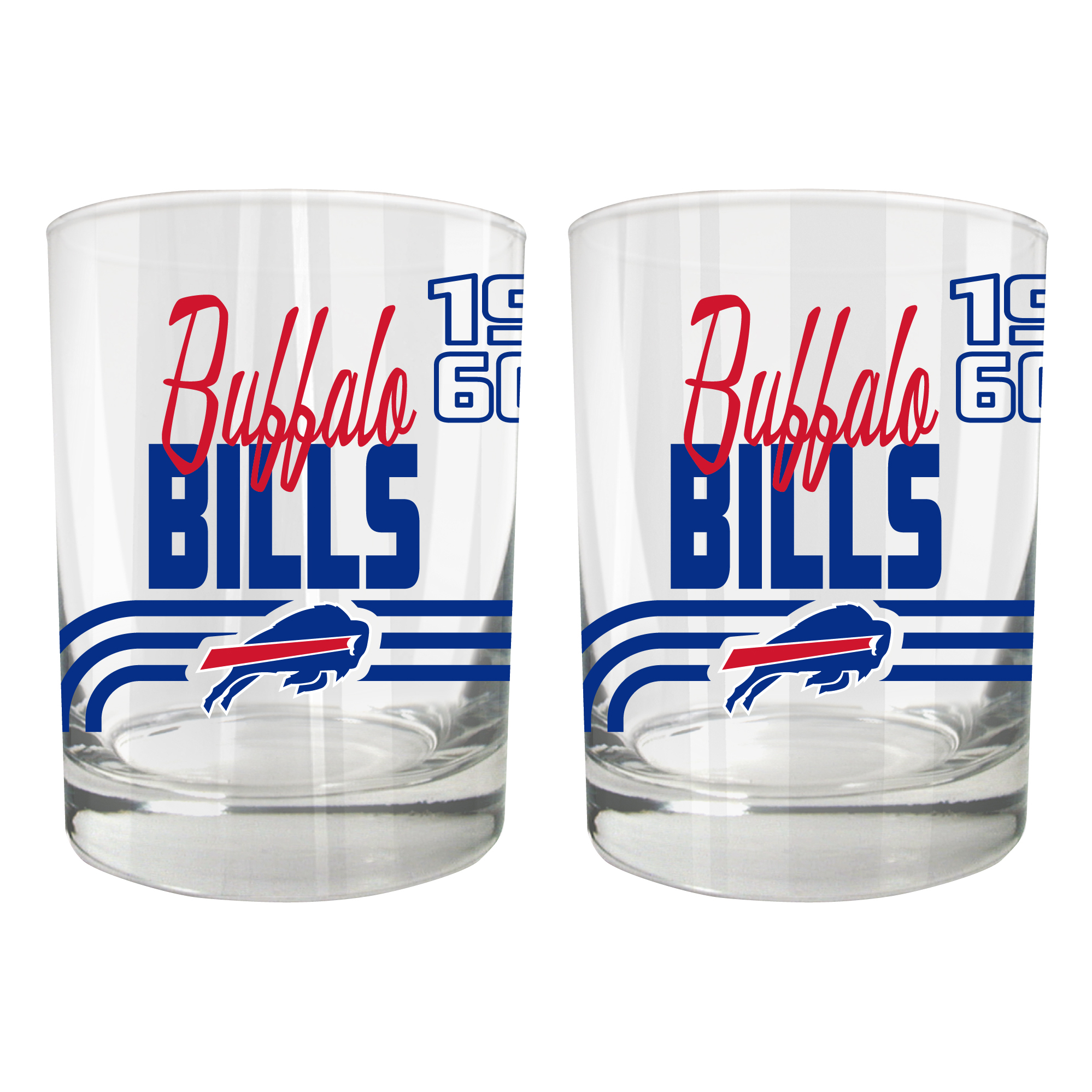 Buffalo Bills Two-Piece 12oz. Heritage Rocks Glass Set