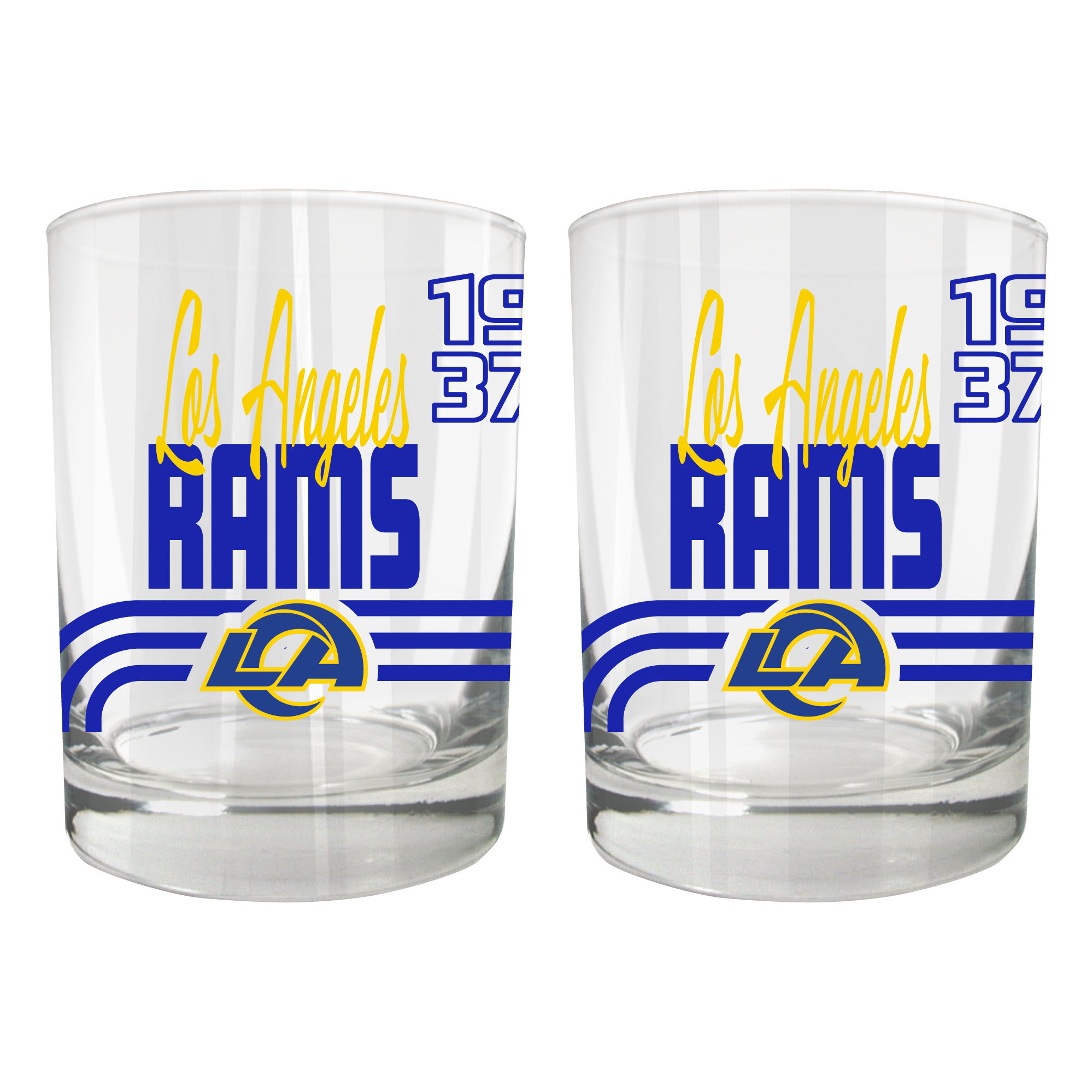 Los Angeles Rams Two-Piece 12oz. Heritage Rocks Glass Set