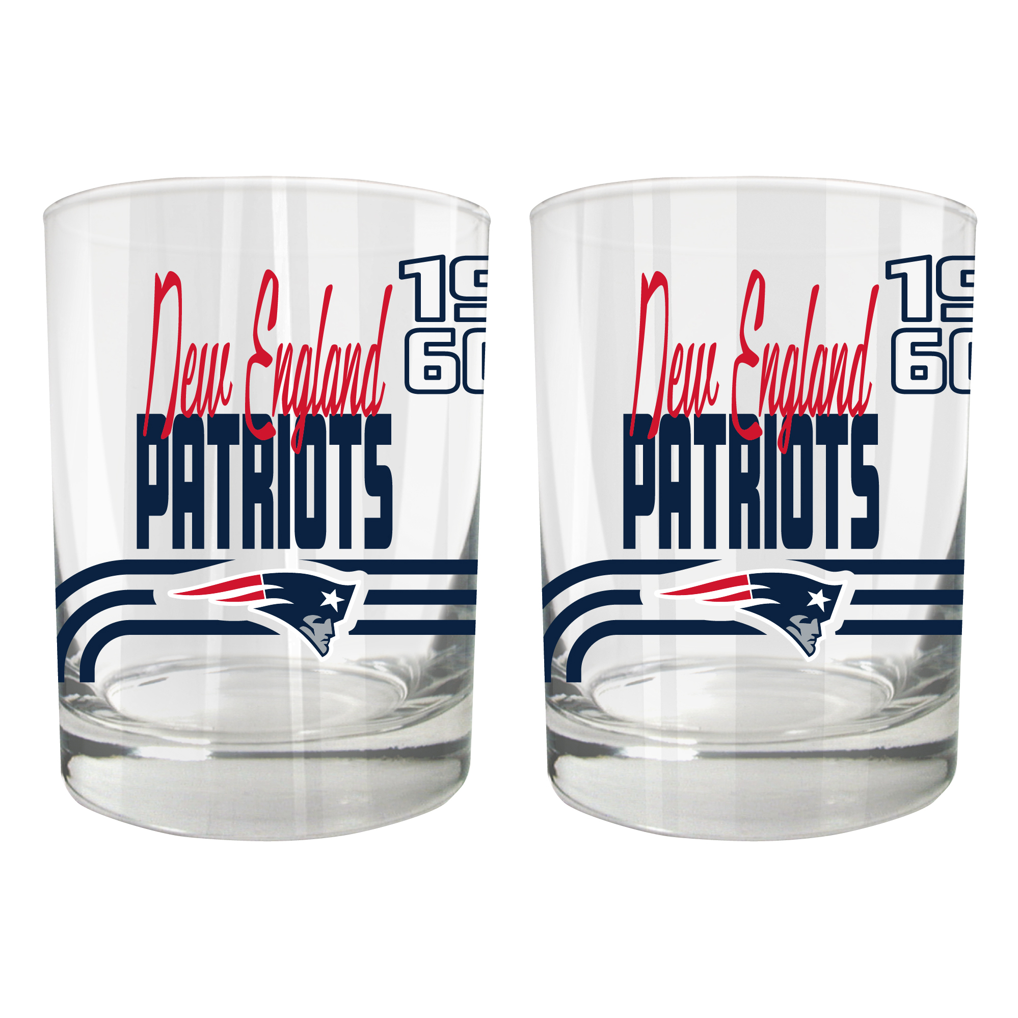 New England Patriots Two-Piece 12oz. Heritage Rocks Glass Set