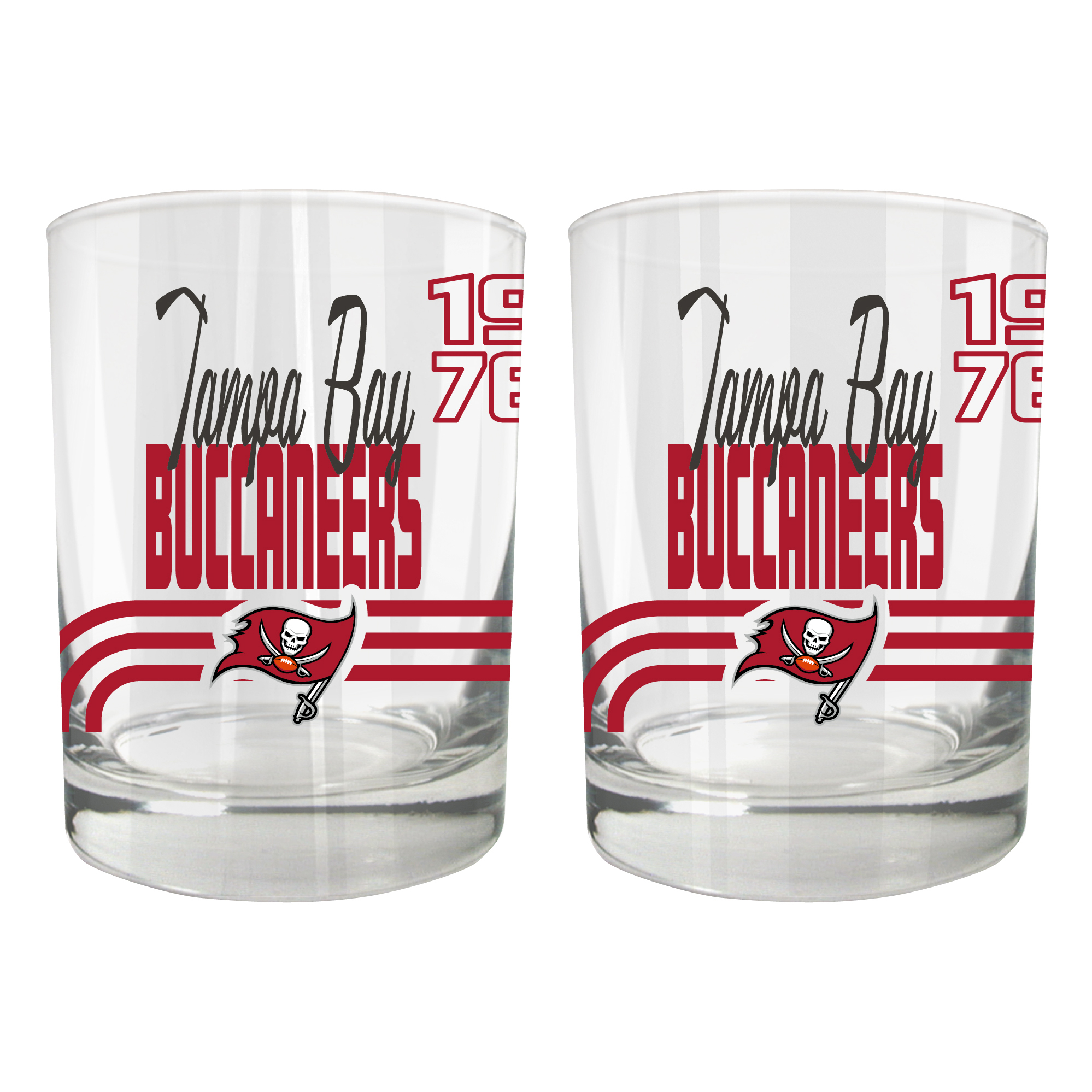 Tampa Bay Buccaneers Two-Piece 12oz. Heritage Rocks Glass Set