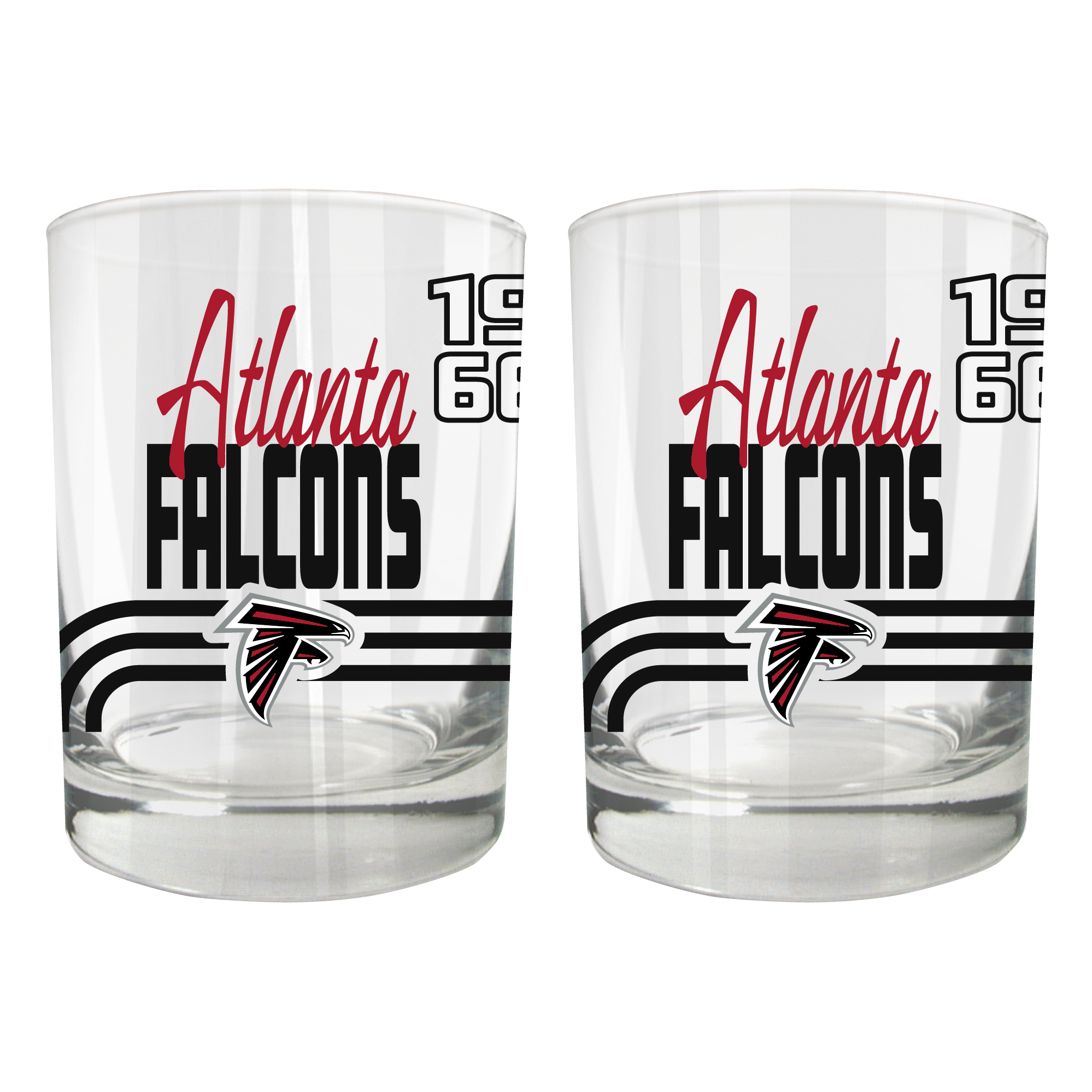 Atlanta Falcons Two-Piece 12oz. Heritage Rocks Glass Set