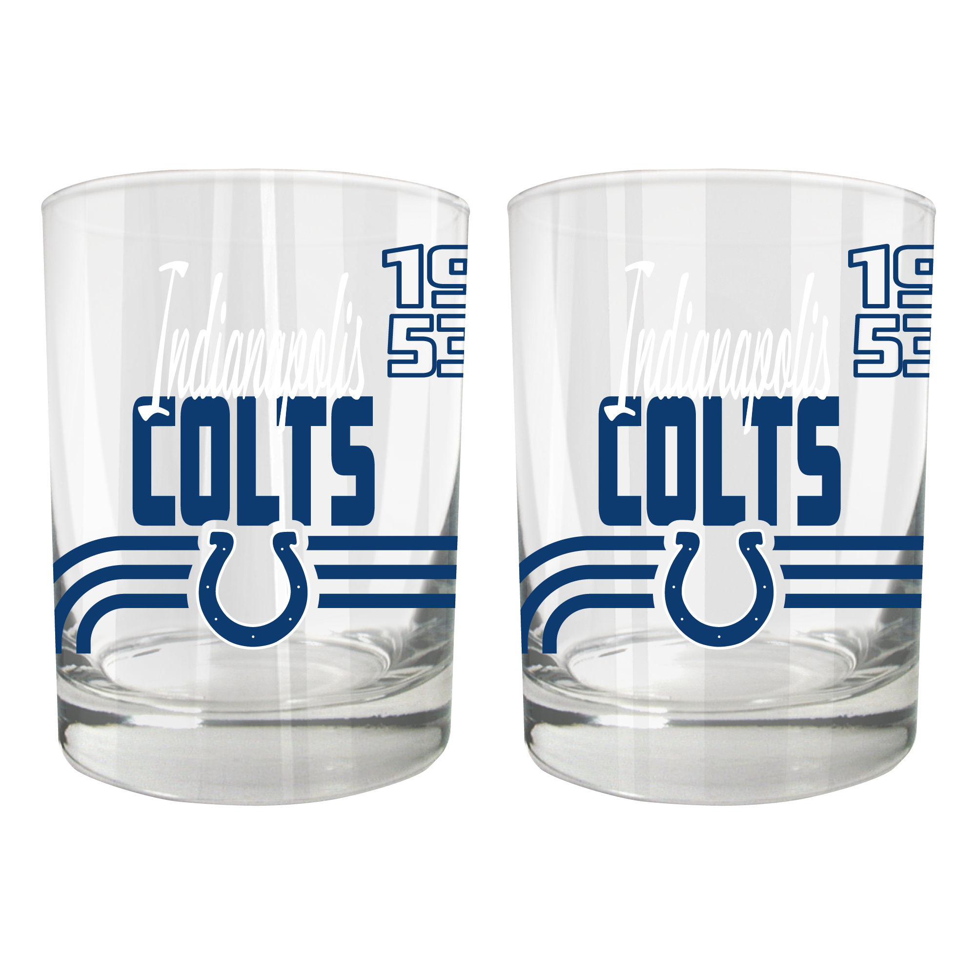 Indianapolis Colts Two-Piece 12oz. Heritage Rocks Glass Set