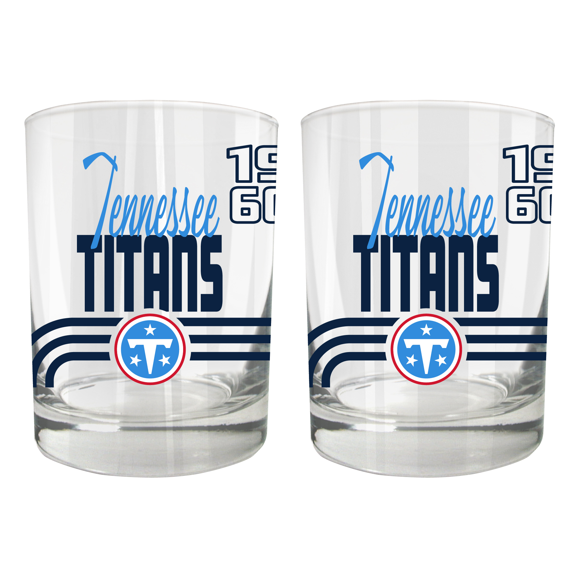 Tennessee Titans Two-Piece 12oz. Heritage Rocks Glass Set