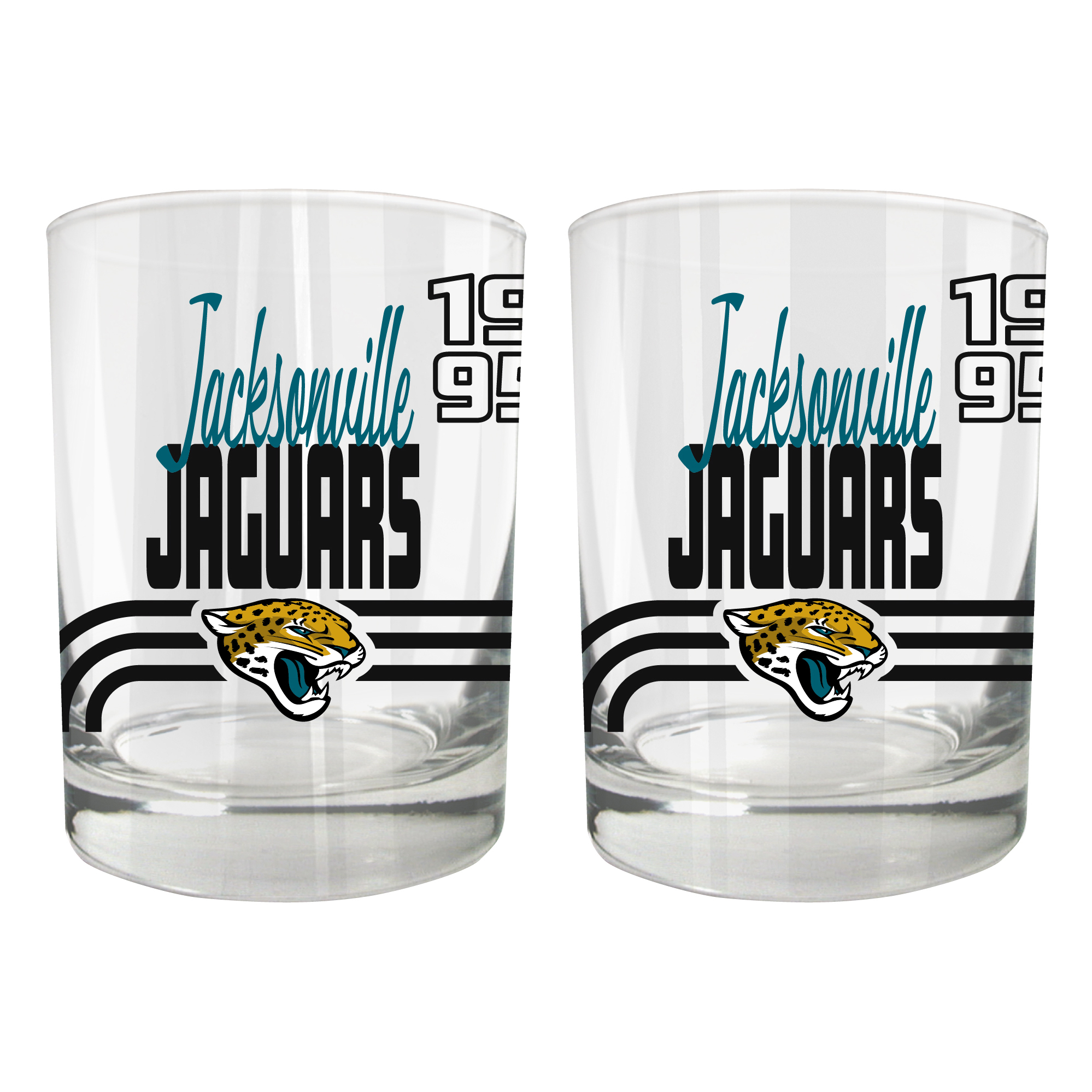 Jacksonville Jaguars Two-Piece 12oz. Heritage Rocks Glass Set