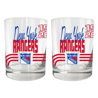 New York Rangers Two-Piece 12oz. Heritage Rocks Glass Set