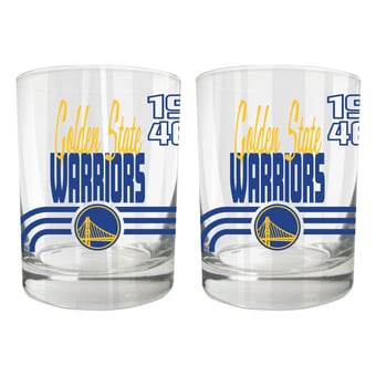 Golden State Warriors Two-Piece 12oz. Heritage Rocks Glass Set