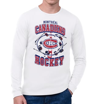 Men's Starter White Montreal Canadiens Tilly Long-Sleeve T-Shirt