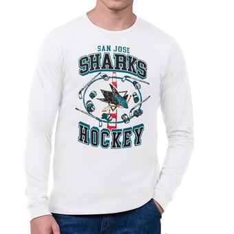Men's Starter White San Jose Sharks Tilly Long-Sleeve T-Shirt