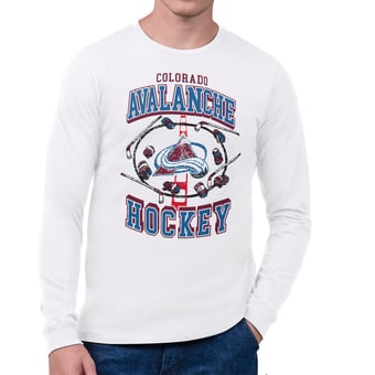 Men's Starter White Colorado Avalanche Tilly Long-Sleeve T-Shirt