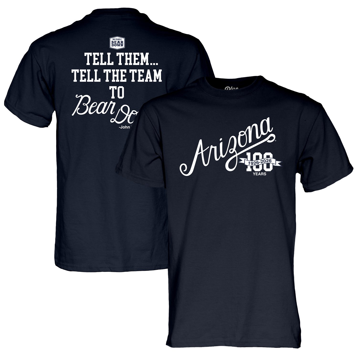 Unisex Blue 84 Navy Arizona Wildcats Bear Down 100 T-Shirt