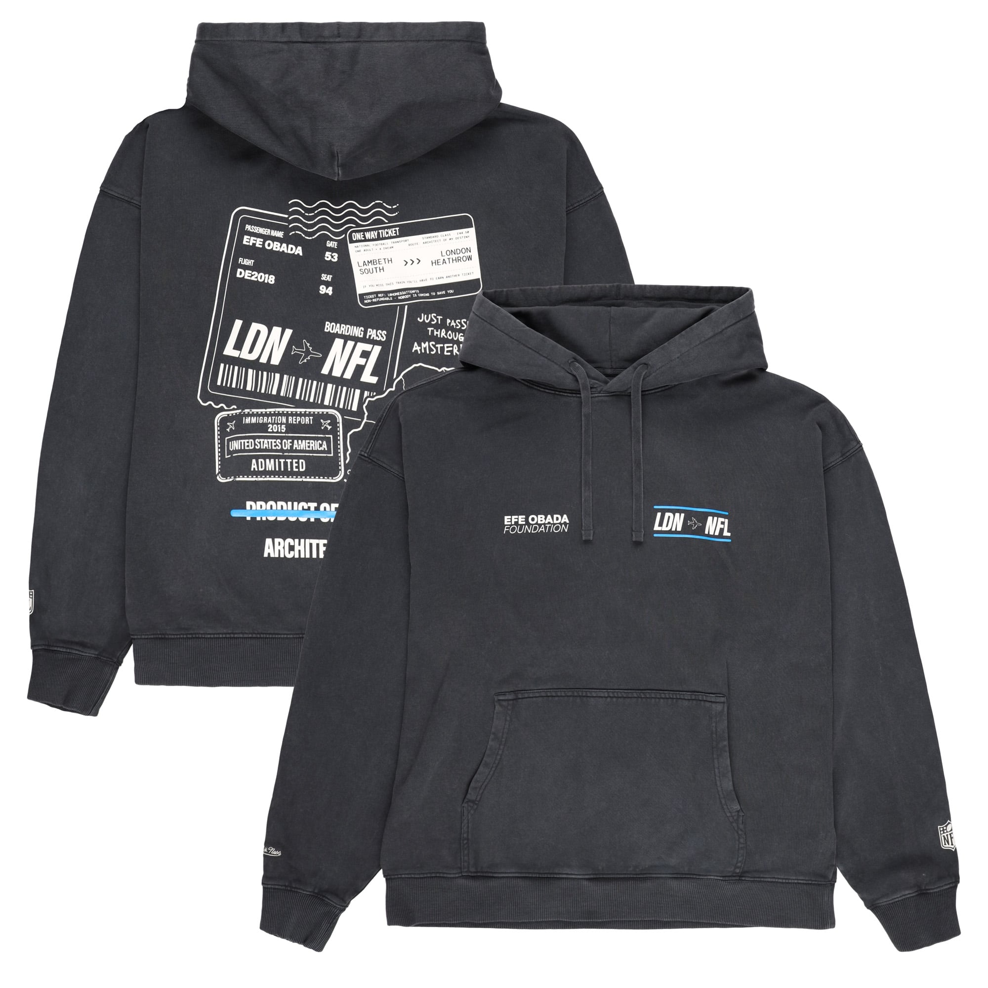 Sweat à capuche NFL Efe Obada Foundation Journey - Homme