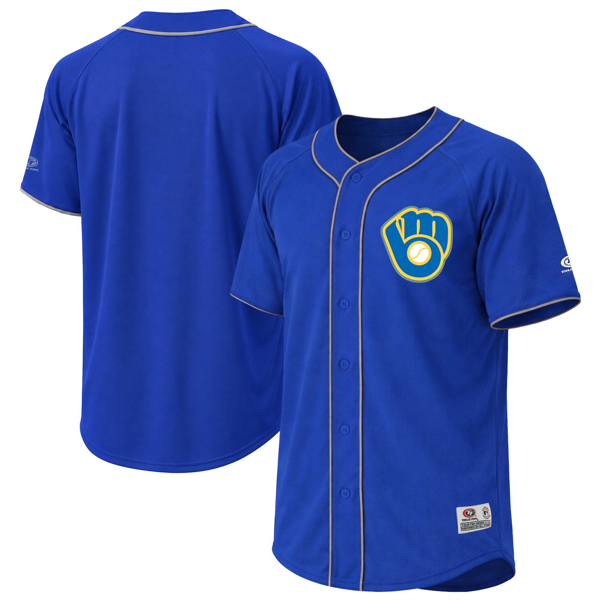 Men's Stitches Royal Milwaukee Brewers Fashion Jersey