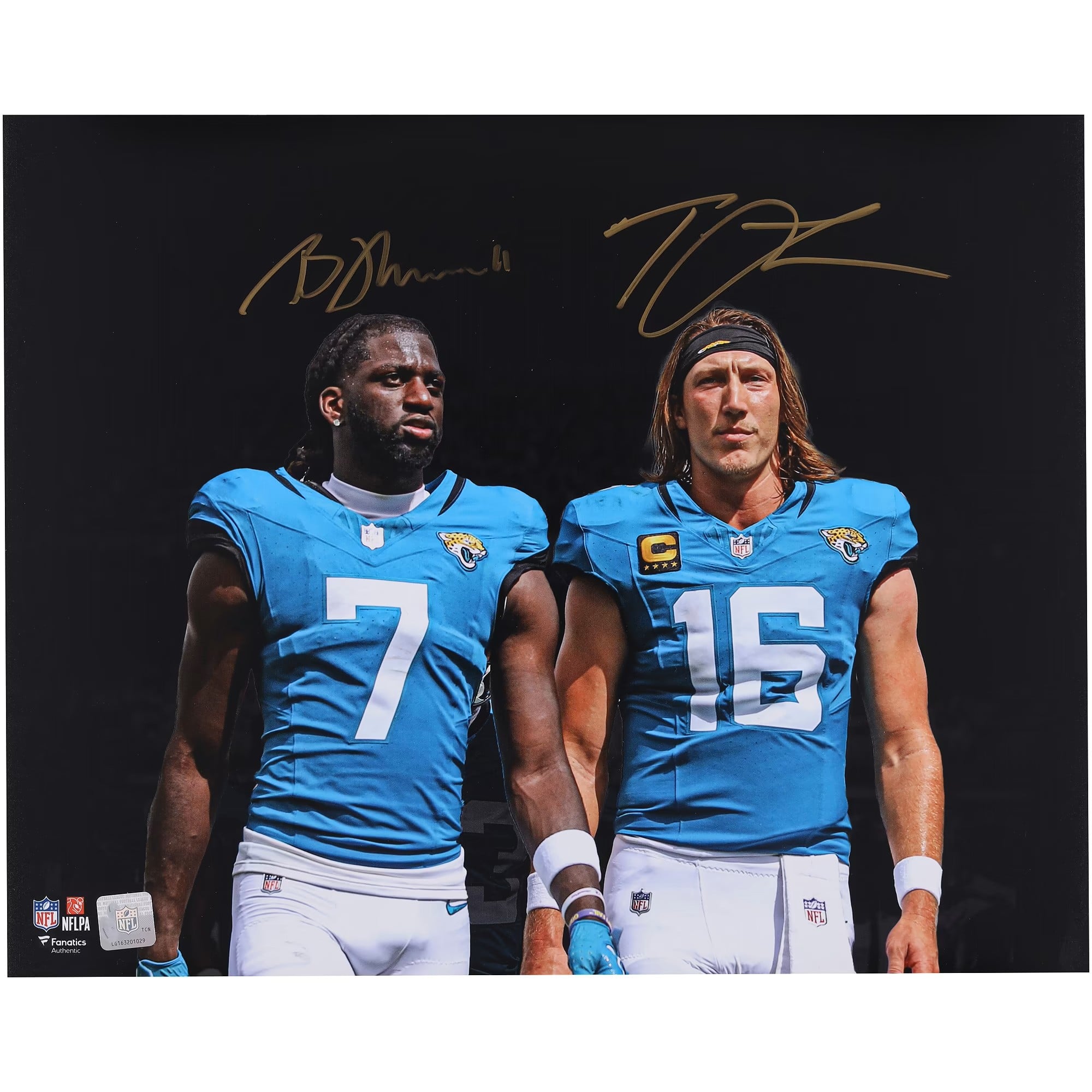 Brian Thomas Jr. & Trevor Lawrence Jacksonville Jaguars Autographed 16" x 20" Spotlight Photograph