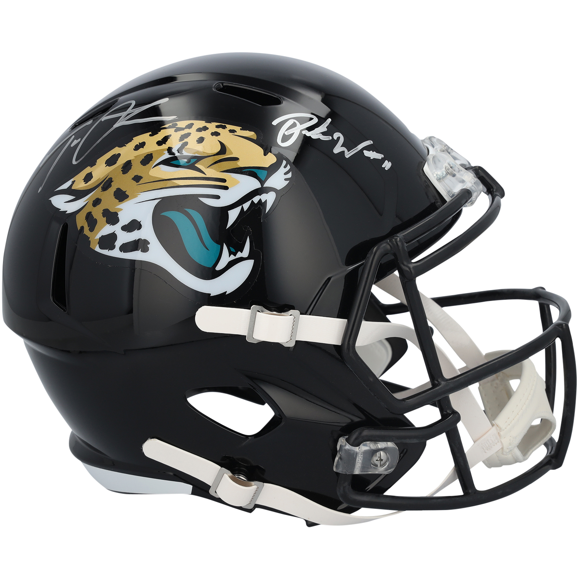 Parker Washington & Trevor Lawrence Jacksonville Jaguars Autographed Riddell Speed Replica Helmet