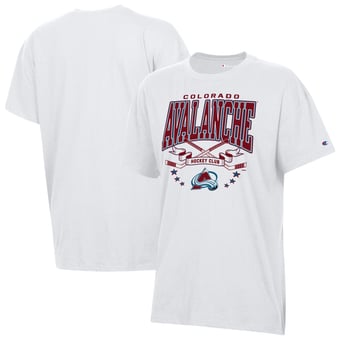 Women's Champion White Colorado Avalanche  Crossing Sticks Oversized T-Shirt