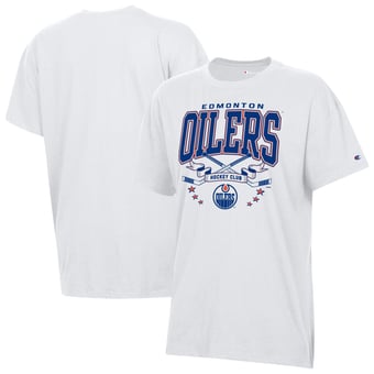 Women's Champion White Edmonton Oilers  Crossing Sticks Oversized T-Shirt