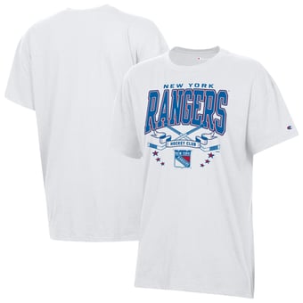 Women's Champion White New York Rangers  Crossing Sticks Oversized T-Shirt