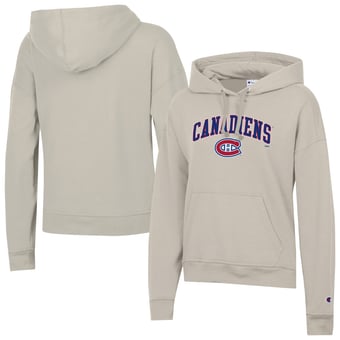 Women's Champion Oatmeal Montreal Canadiens  Arch Logo Hoodie
