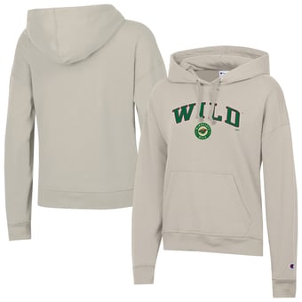 Women's Champion Oatmeal Minnesota Wild  Arch Logo Hoodie