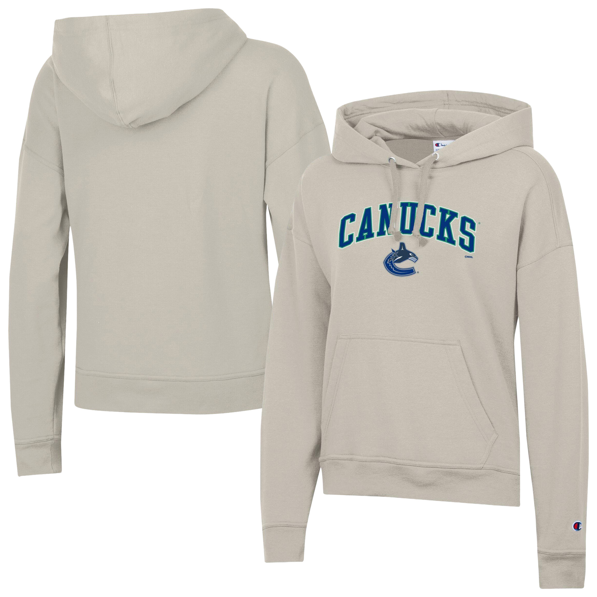 Women’s Champion Oatmeal Vancouver Canucks Arch Logo Hoodie Women’s Champion Oatmeal Vancouver Canucks Arch Logo Hoodie