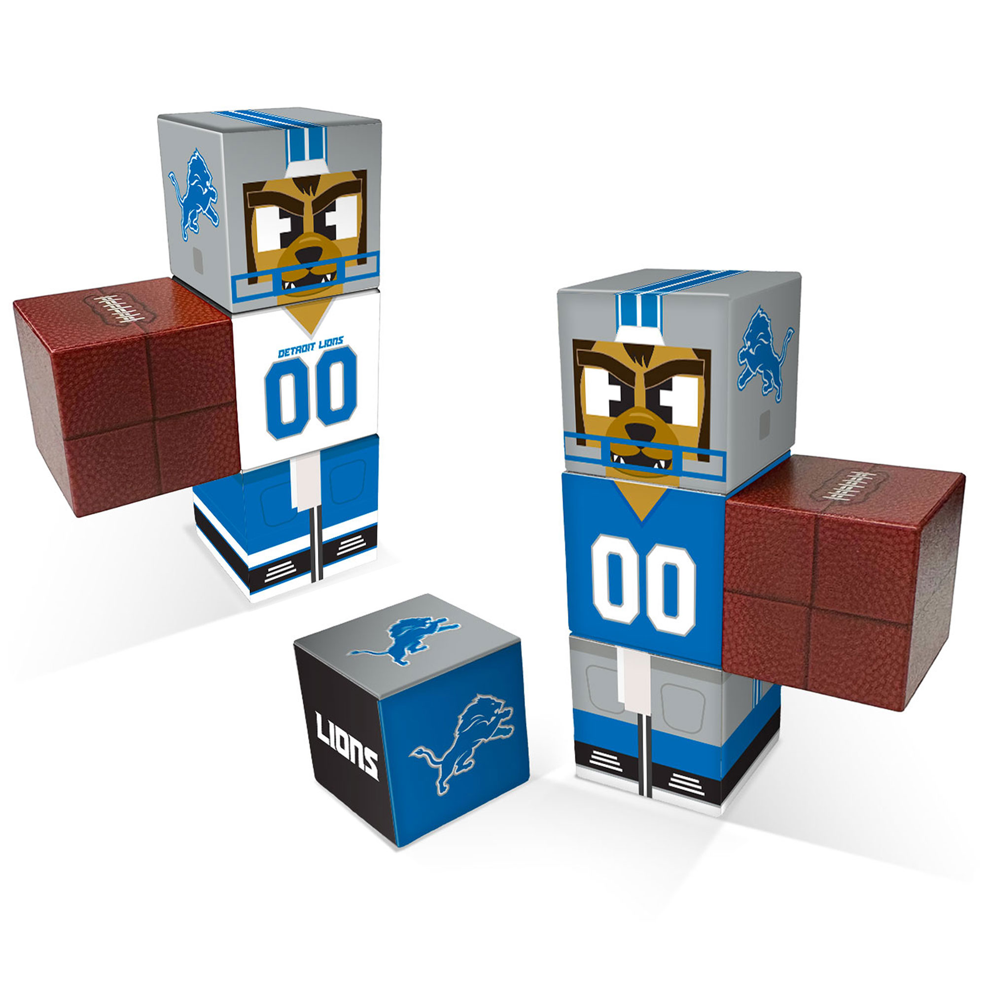 Detroit Lions Home & Away Magnetic Fidget Building Cubes Combo Set