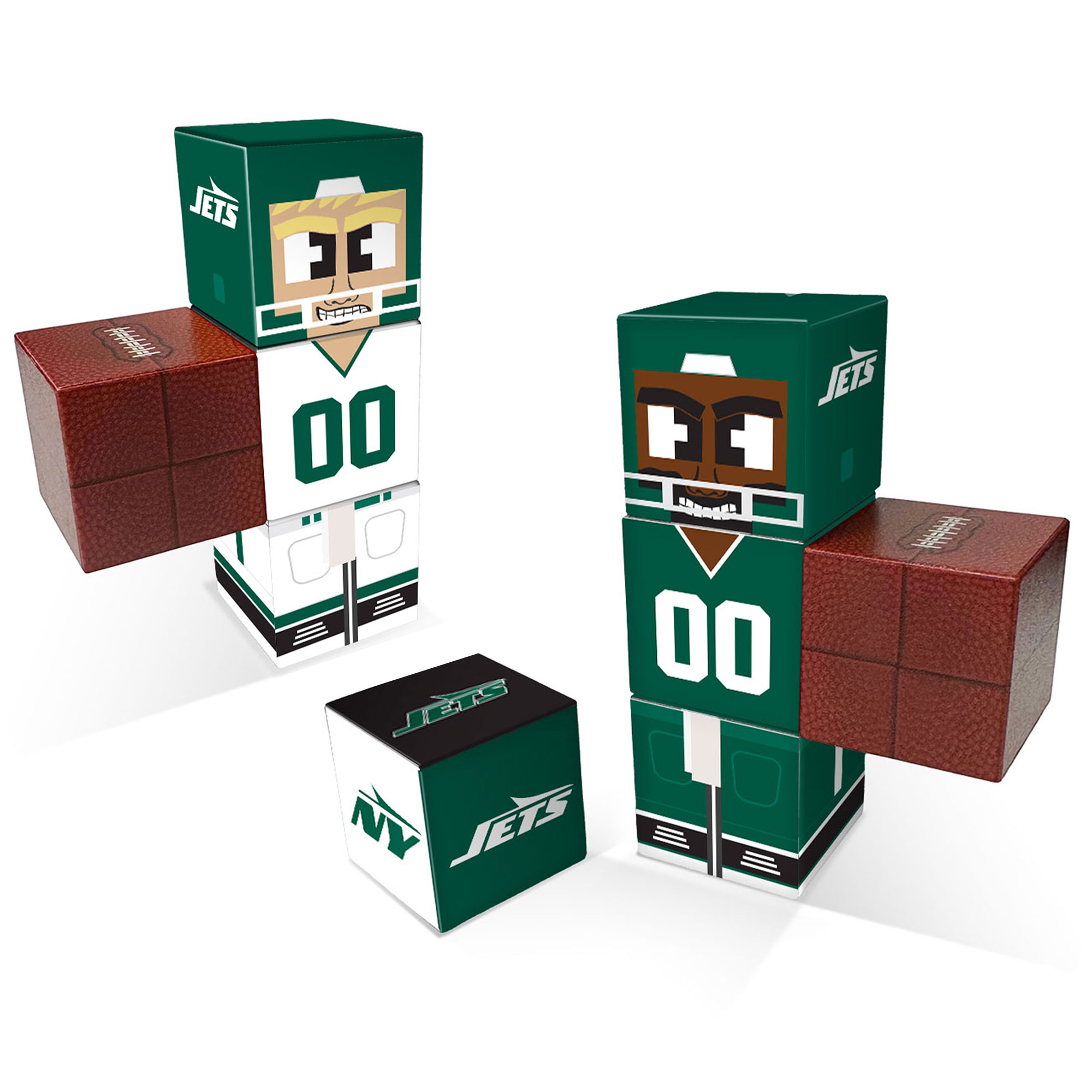 New York Jets Home & Away Magnetic Fidget Building Cubes Combo Set