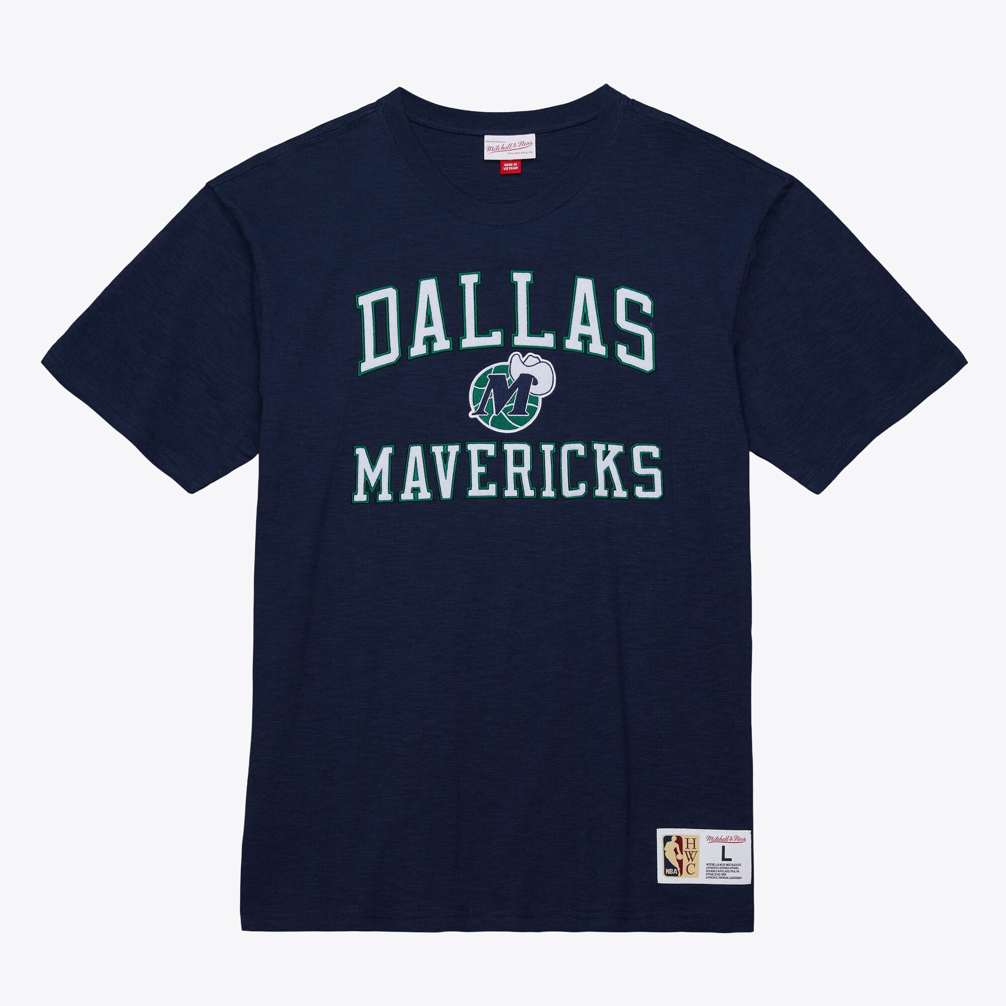 Men's Mitchell & Ness Navy Dallas Mavericks Hardwood Classics Legendary Slub T-Shirt